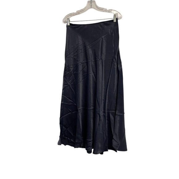 Boden Womens Flowy Skirt UK 12 US 8 Navy Blue Satin Midi Length R0231 NWT - Picture 1 of 15